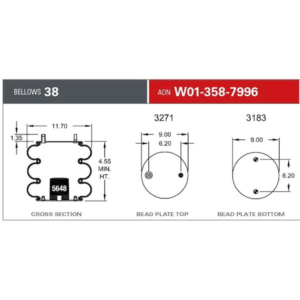 Firestone 38D CB 3/4CF1/2ST, 2BN, W013587996 W013587996 - main